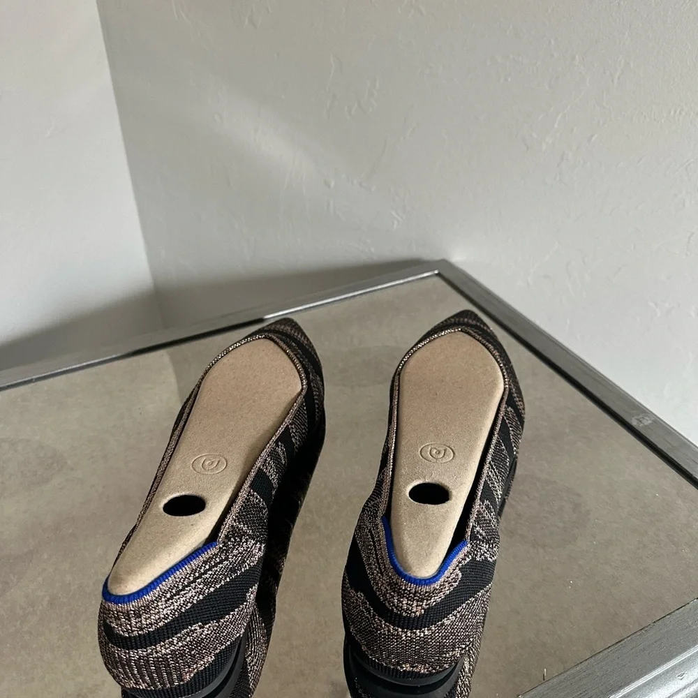 Rothys Golden Shimmer Point Flats